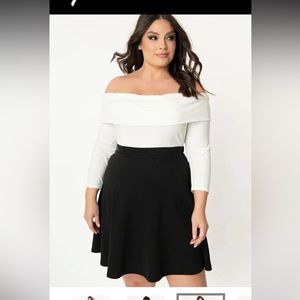 Smak Parlour Sweet Talk Skirt in Black 1x  swing skirt retro vintage ModCloth